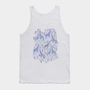 Blue Giraffe Pattern Tank Top